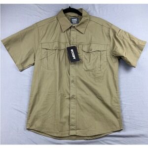 CQR Tactical Shirt Mens Medium Olive Green NWT Short Sleeve Ripstop Work Top